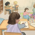 child creating artwork